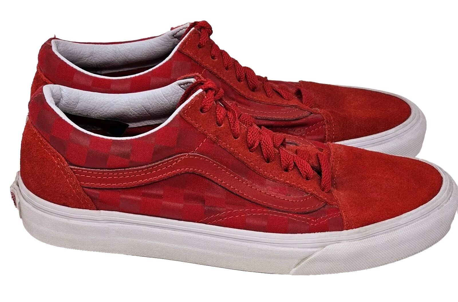 SAOLA Vans Oldol Skooler Check Rossa Suolaa Bianc Lacci Ross M6 W8 Inrfette perfetteni condiz