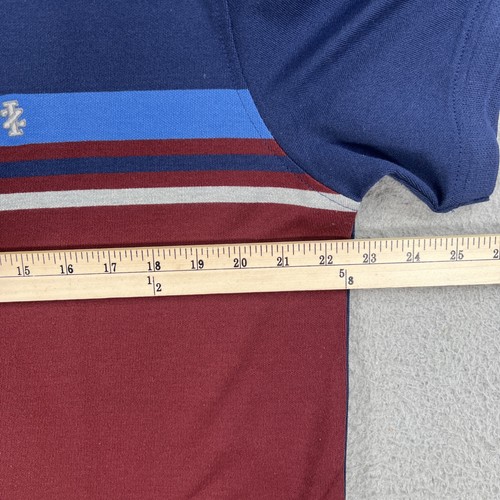 NEW! IZOD Polo Shirt MENS MEDIUM Blue/Burgundy Cotton/Polyester - Picture 6 of 8