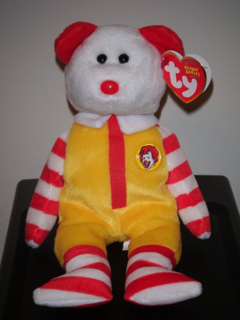 rare ronald mcdonald the bear ty beanie still in original bag 2004