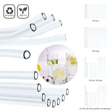 8x/10x cannucce di vetro cannucce borosilicato cannuccia di vetro cocktail cannuccia di vetro