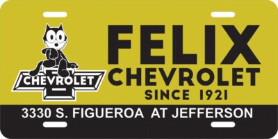 Felix The Cat License Plate Insert – Aluminum, Lowrider Style