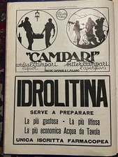 CAMPARI Hydrolithine L’ILLUSTRAZIONE ITALIANA year 1926 ADVERTISING 38 cm