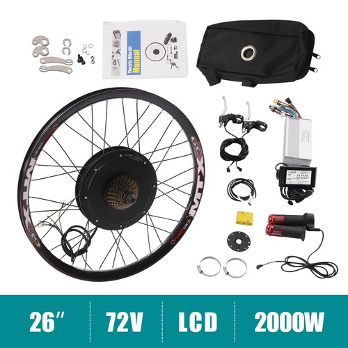 26 inch Rear Wheel 72V 2000W Electric Bicycle Motor E-Bike Hub Conversion Kit