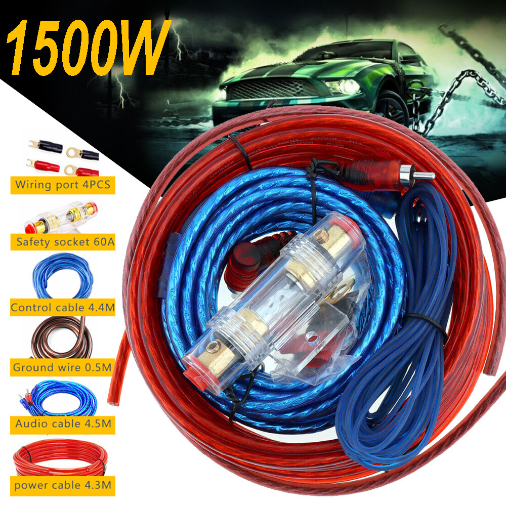 1500W Car Audio Cable Kit Amp Amplifier Install RCA Subwoofer Sub 8