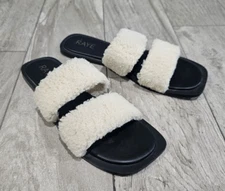 RAYE Women Sherpa Lounge Slides in Natural 9M