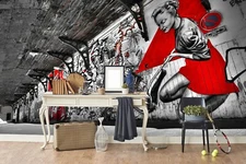 3D Graffiti Factory Self-adhesive Removable Wallpaper Murals Wall Sticker FC