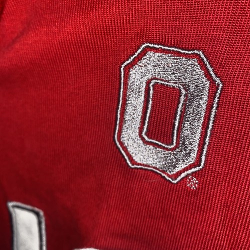Giacca OHIO STATE BUCKEYES Stile Letterman Cucito Logo NCAA Adulto MEDIO Cerniera Intera - Foto 6 di 6