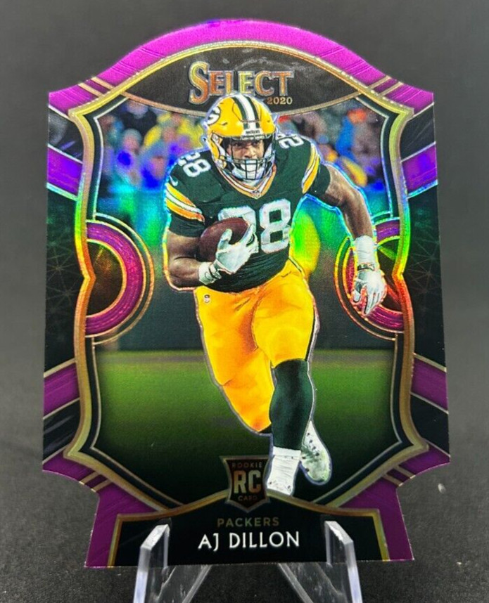 AJ Dillon 2020 NFL Panini Select Purple Die Cut Concourse Rookie RC #65 Packers