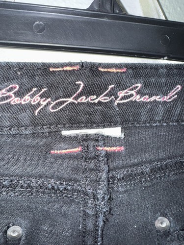 Bobby Jack Brand Girls Black Embroidered Denim Jean Capris Sz 10 - Picture 7 of 8