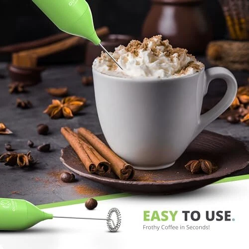 Milk Frother Wireless Rechargeable - Milk, Coffee, Cappuccino & more! USB-C