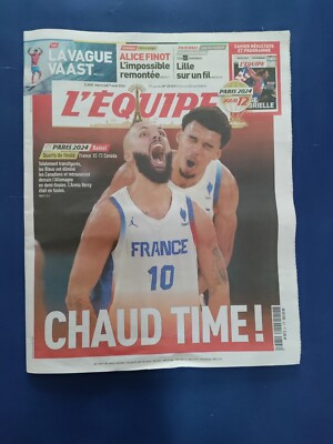PARIS 2024 / FRANZÖSISCHE BASKETBALLMANNSCHAFT / JOURNAL L'EQUIPE 7/8/ 2024 ''L'EXPLOIT''