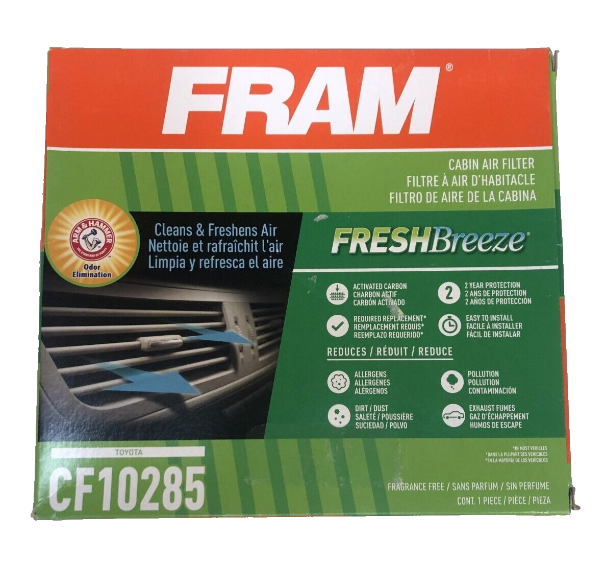 Cabin Air Filter. Fram CF10285. Fresh Breeze. AC and Heating Vent