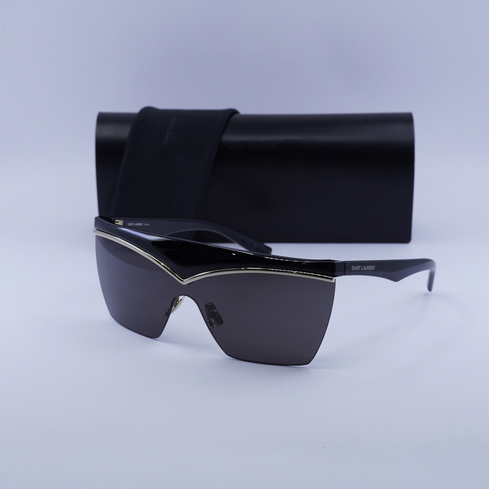 Occhiali da sole Saint Laurent SL614MASK 001 nero nero 99 1 130 nuovi autentici