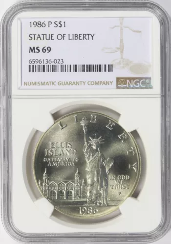 1986-P Statue of Liberty Commemorative $1 Silver Dollar NGC MS69