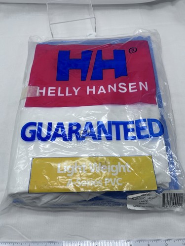 Helly Hansen WeatherSystem Rain Jacket A-Series PVC LARGE White NEW Old Stock - Picture 3 of 8