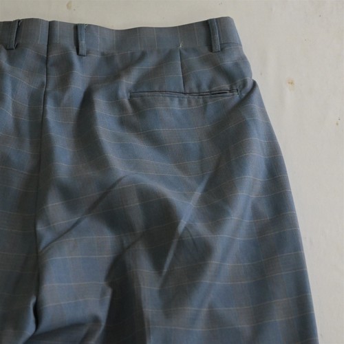 Vittorio St Angelo 44L 38x30 Blue Plaid 3 Piece Mens Vest Jacket Pants Suit - Picture 11 of 12