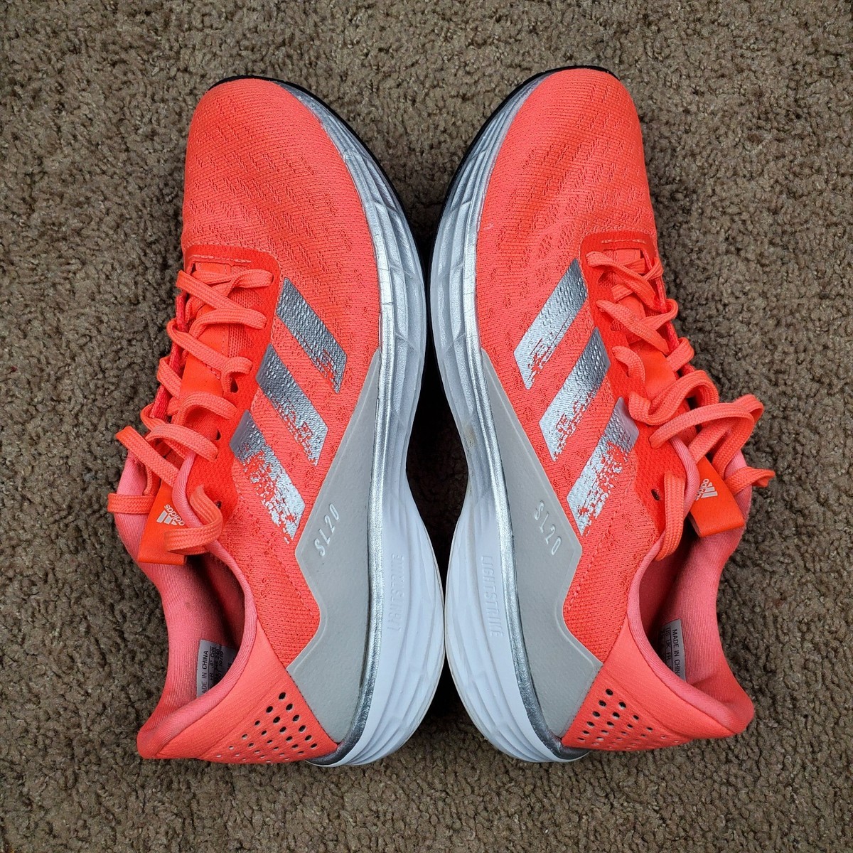Adidas SL20 Shoes Women's Coral Performance Running Sneakers