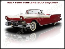 1957 Ford Fairlane 500 Skyliner New Metal Sign 12 X 16 Ships Free