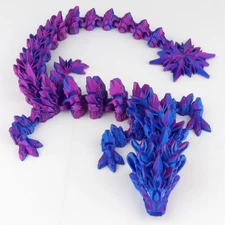 Winter Dragon - 3D Printed Articulated Toy - Icy Fantasy Gift for Collectors