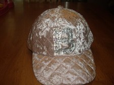 NWT Justice Girls Quilted Velour Baseball Hat Initial B Blush Pink One Sz Bling