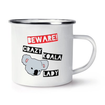Sottobicchieri Simpatici Con Koala "Beware Crazy Koala Lady" - Set Da 4, Regalo Divertente Per Amiche E Appassionate
