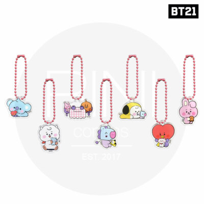 BTS BT21 Official Goods Baby Acrylic Simple Keyring Little Buddy Ver + Tracking#