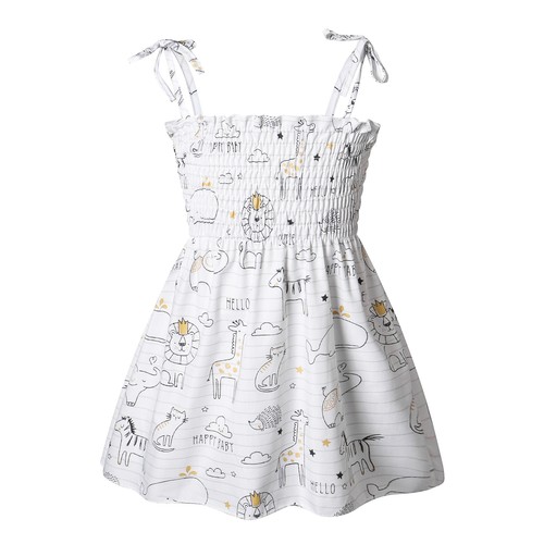 Toddler Kids Baby Girl Floral Animal Pleated Dress Casual Summer Sundress Travel - Picture 14 of 42