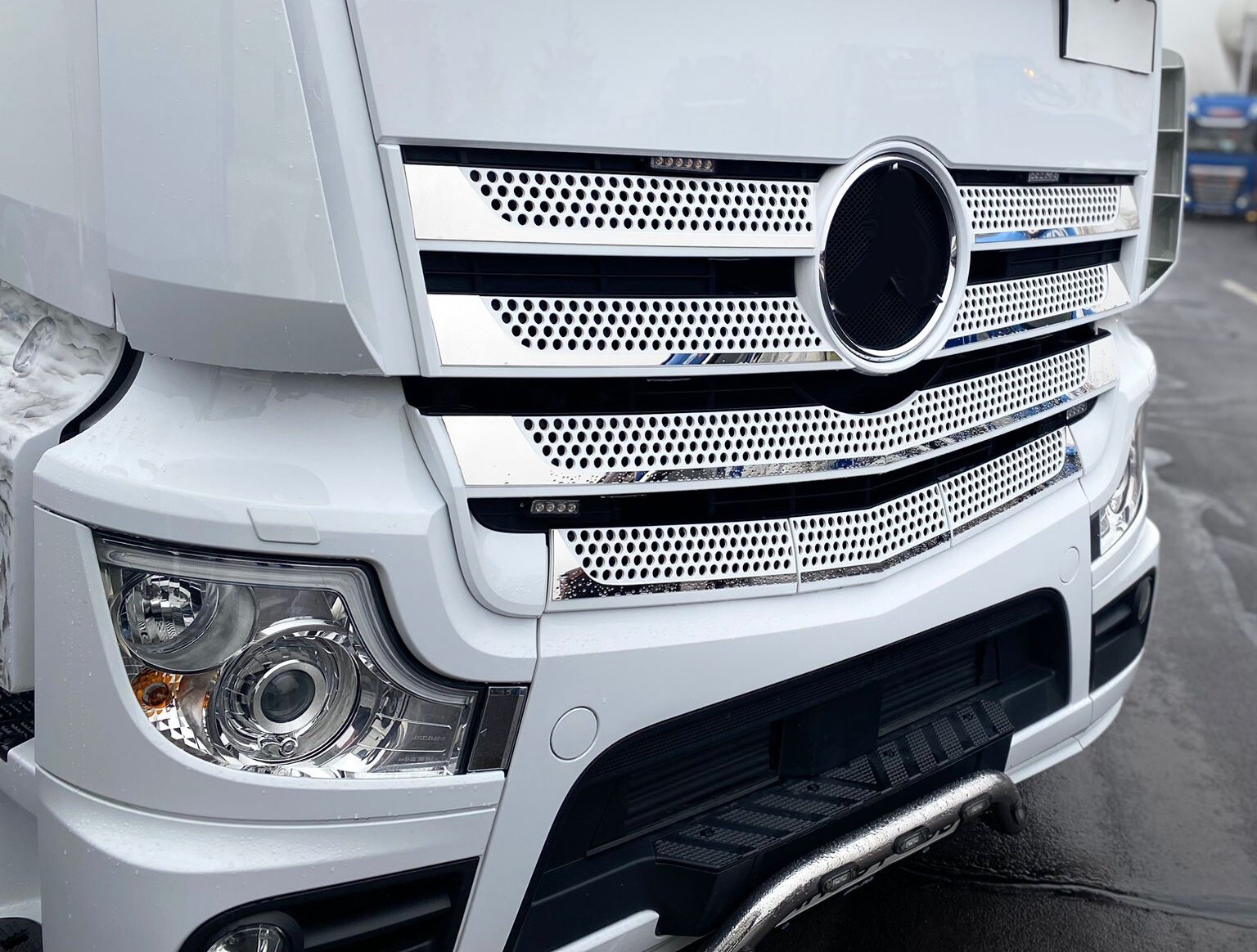 9 Piezas- Acero Inox. Parrilla App. Apto para Actros MP4 Estrecho Cabina (1842)