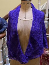 *COOL SO NOW VINTAGE GEHÄKELT LILA TUCH HALSTOLA WEICH VIELSEITIG HANDGEFERTIGT