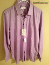 Robert Graham Chevron Lavender Mens Button Down Dress Shirt 42 16.5