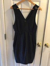 United Bamboo Black jumper scoop Neck Buttoned Sleeveless Dress Size 8