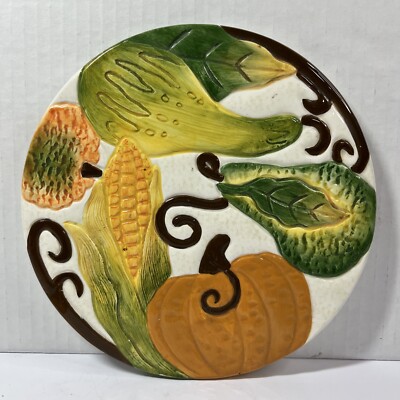 Cooks Club Trinket Plate Kitchen Decor Pumpkin Corn Squash Avocado Seasonal