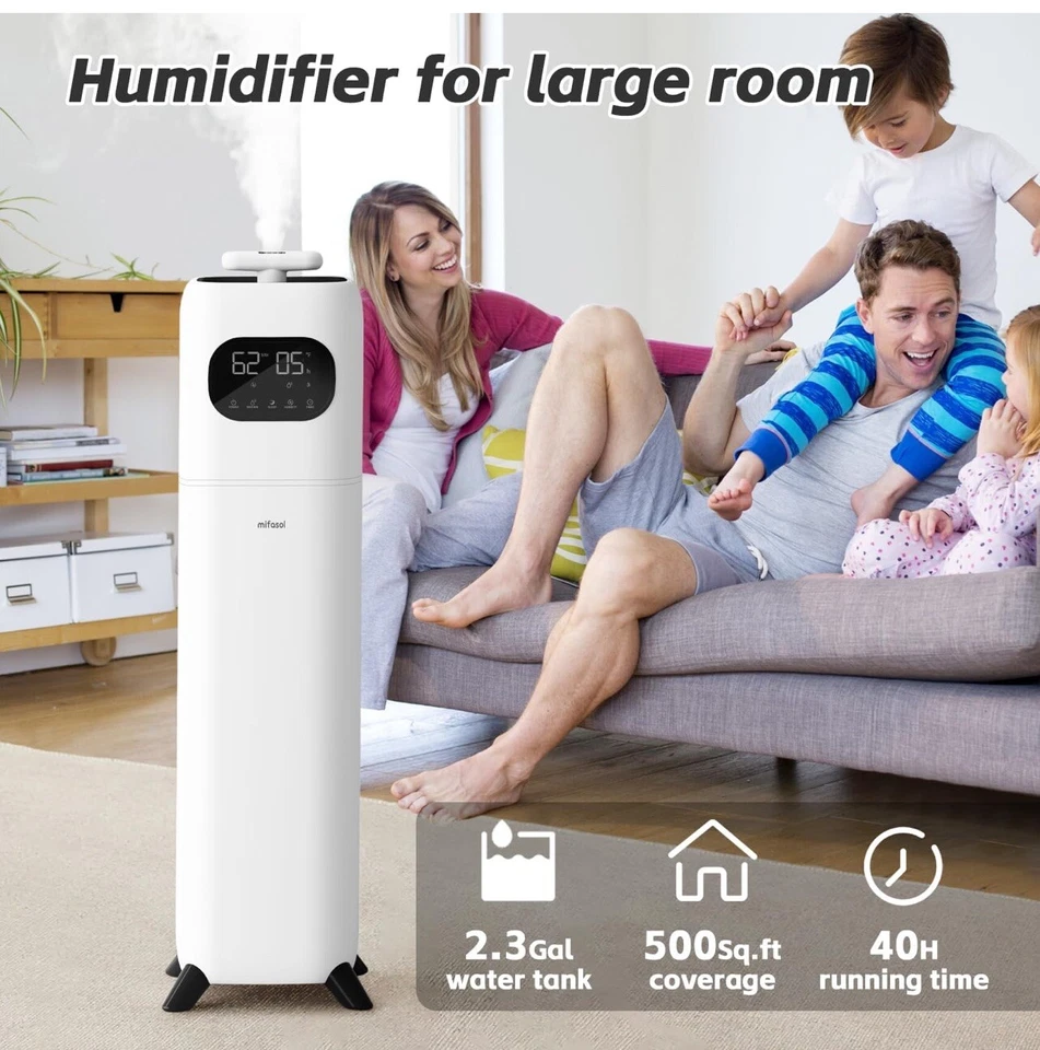 Mifasol Humidifiers for Large Room - 2.3Gal/9L Air Humidifier W/ Oil Diffuser - Image 2 of 4