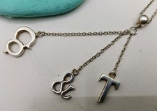 TIFFANY COLLANA TRE PENDENTI LETTERE “T - & - Co” in ARGENTO 925 FULL SET