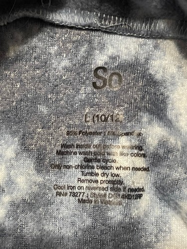 SO Sweatshirt, Girl's Size Large, White Blue, Tie Dye, Pullover, Turtleneck - Picture 7 of 8