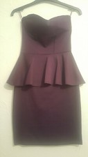 Boohoo Purple Peplum Dress Size 6