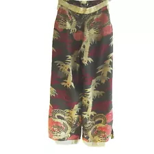 CITRON Woman's Pants Small 100% Rayon Asian Elastic Back Pants Pockets