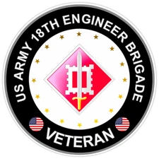 US Army 18th Engineer Brigade Veteran Bumper Sticker Military Vinyl Decal 5"