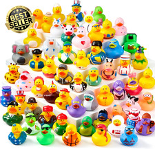 30PCS Mini Rubber Ducks Bulk Set w/ Mesh Bag for Baby Bath Pool Toys Party Favor