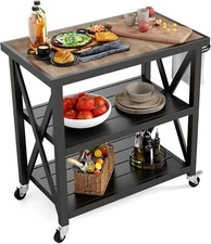 Kitchen Island Cart on Wheels Small Coffee Cart Storage Stand for Dining Room