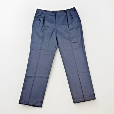 Zanella Bennett Dress Pants Mens 38 Grey Blue Pleated Wool Italy Nordstrom