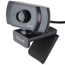 Soar Premium 720p HD Web Cam con messa a fuoco automatica e microfono - Nero