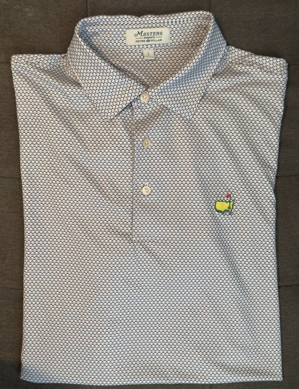 Masters by Peter Millar Men’s Golf Polo Large Gray/Black/White Pattern