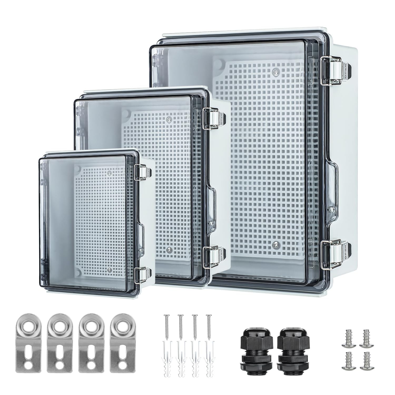 Outdoor Waterproof Electrical Junction Box ABS Clear Cover Project Enclosure 8.7