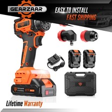 High Torque 21V Cordless Impact Wrench 1/2 Inch Brushless Gun 2 Battery Kit