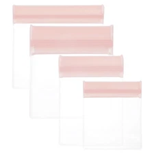 Jewelry Anti Oxidation Bag 60 Pcs EVA Zipper Bags 4 Size Pink