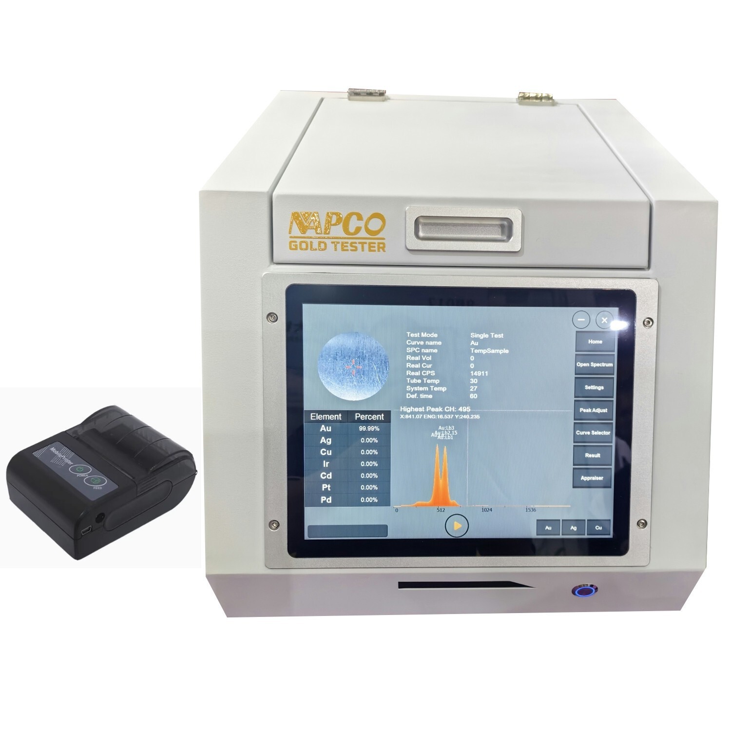 Automatic Touch Screen XRF Spectrum Analyzer Gold Purity precious metal analyzer