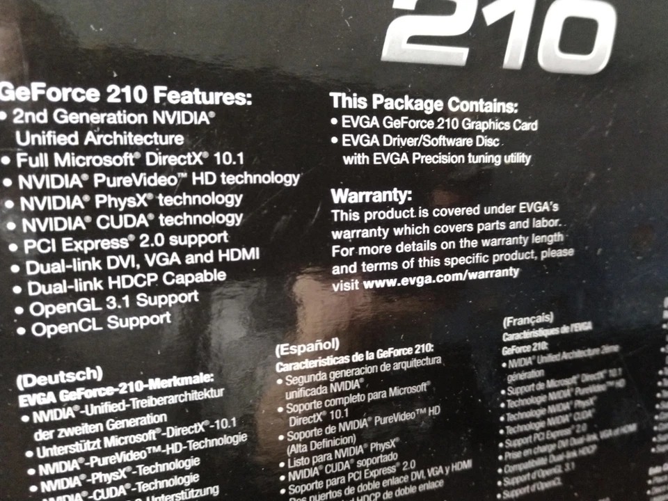 EVGA NVIDIA GeForce 210 1024MB DDR3 HDMI DVI VGA PCI-E 2.0 Graphics Card NEW - Image 3 of 3