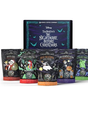 Bones Coffee The Nightmare Before Christmas 5 Flavors Ground  5 4oz. Bags
