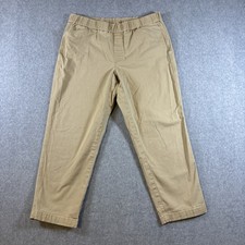 Lands End Womens sz 10P Khaki Pull On Chino Ankle Pant